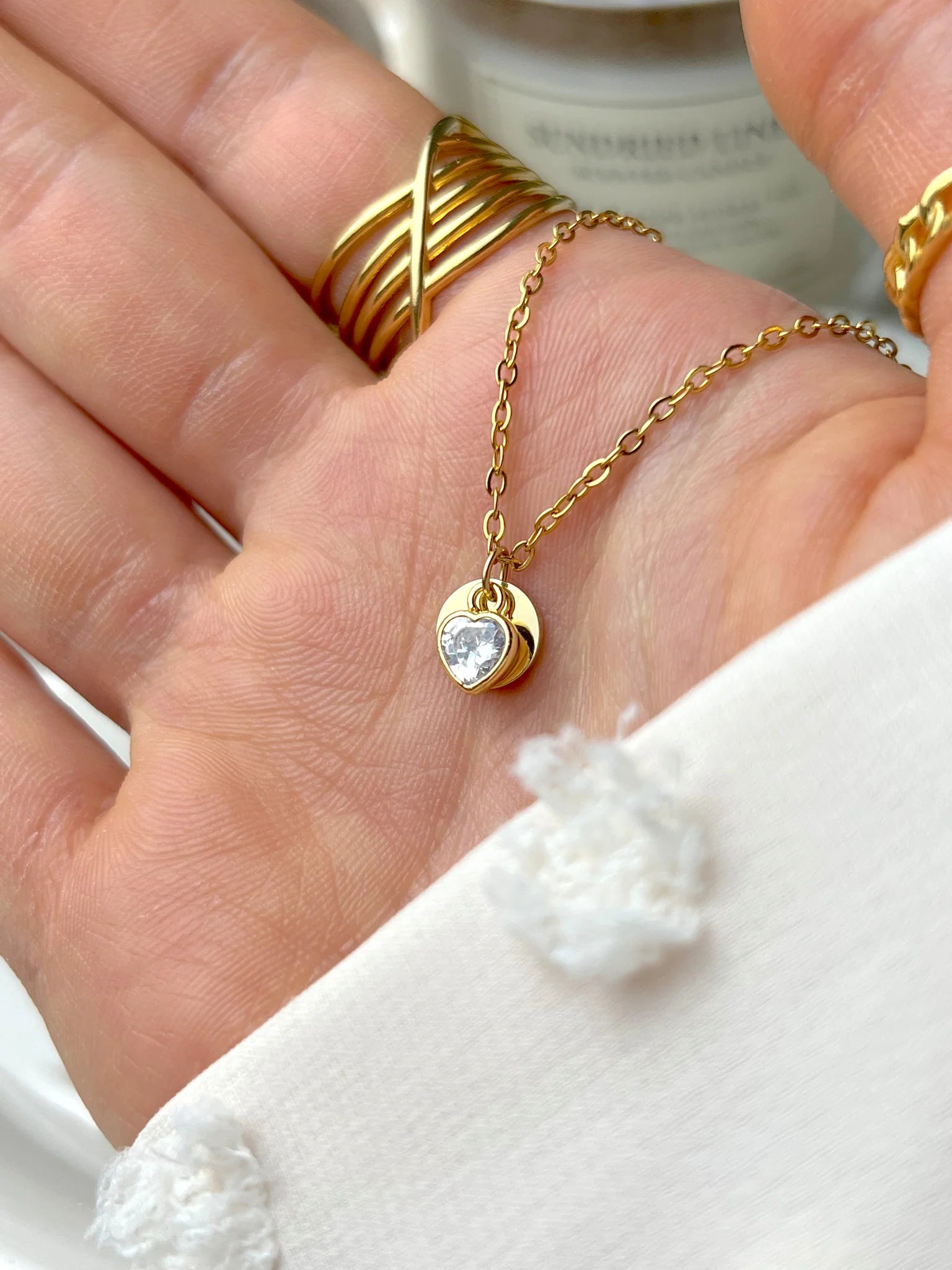 Colar com inicial + Coração