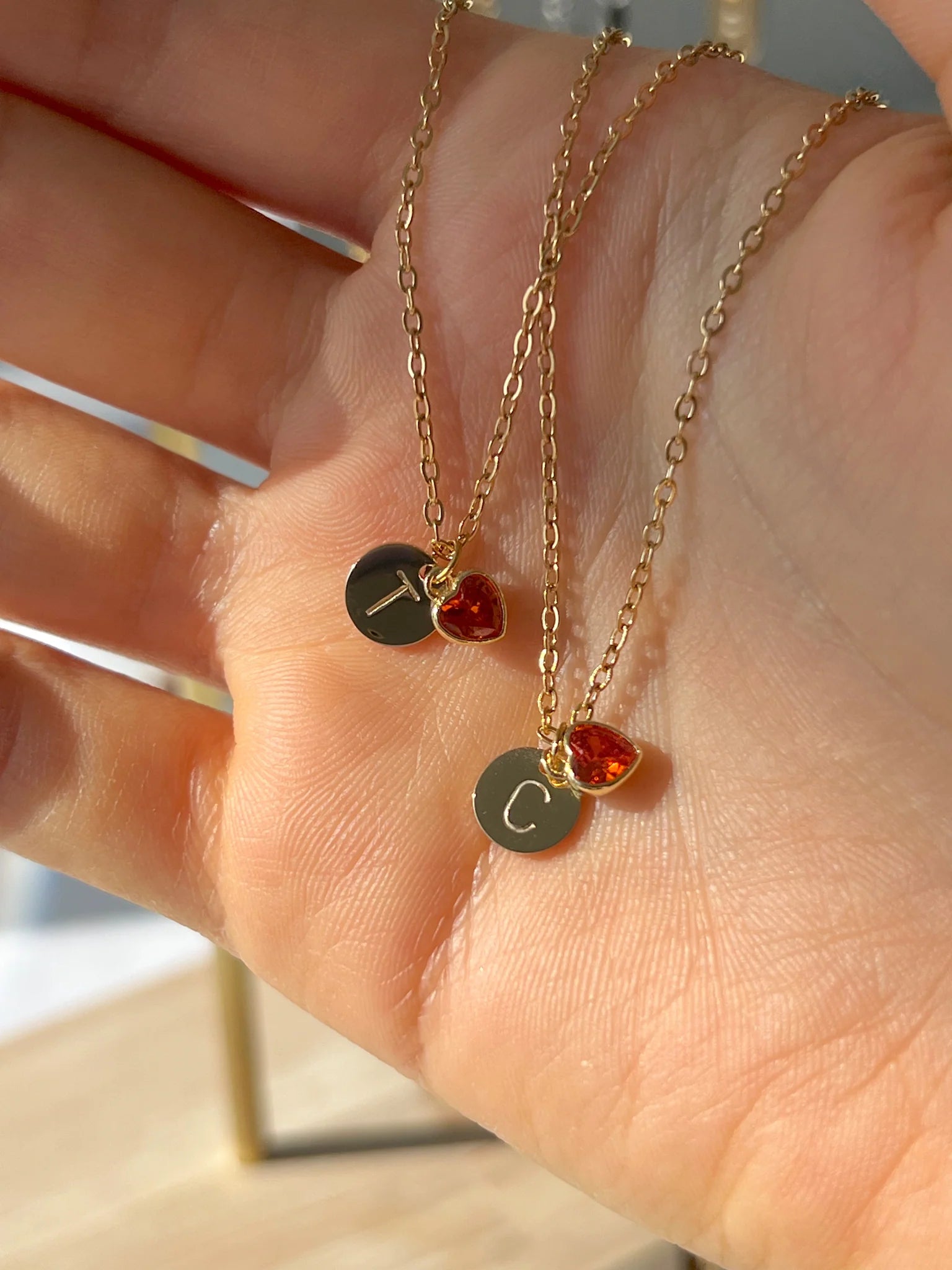 Colar com inicial + Coração