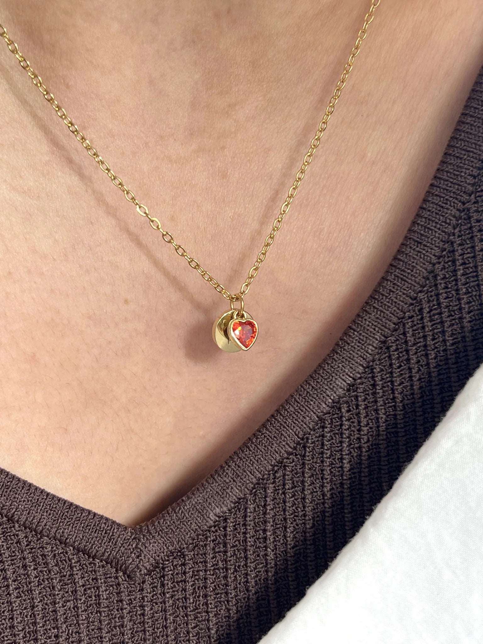 Colar com inicial + Coração