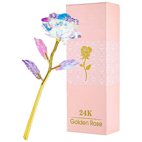 Rosas de cristais banhadas a Ouro